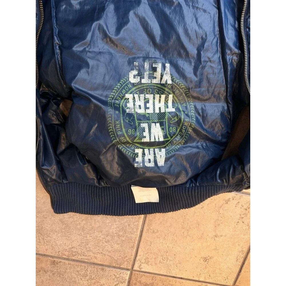 Victoria Secret Pink Trustees Of The University Puffer Vest Navy Blue S Y2K‎ Vtg